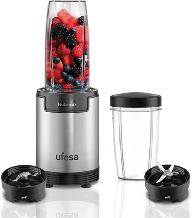 Блендер Ufesa Nutrimix 900Вт, універсальний екстрактор поживних речовин і вітамінів, нержавіючі леза, для смузі та коктейлів, подрібнення льоду, 6-в-1 набір