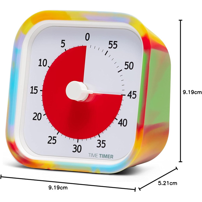 Візуальний таймер Time Timer MOD Tie Dye, спеціальна серія, для навчання дітей, офісу, вчителів, домашнього кабінету, зустрічей, із безшумною роботою