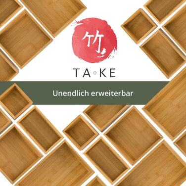 TAKE® органайзер для шухляд, 6 шт, 100% натуральний бамбук, різні розміри, для кухні, ванної, офісу, туалетного столика