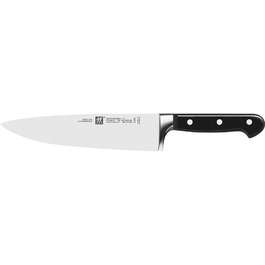 Кухонний ніж ZWILLING Professional S, 20 см, нержавіюча сталь, широкий клинок, пластиковa ручка з заклепками, чорний, Німеччина