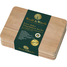 Набір кухонних дошок Woolf & Woods з акації, 4 шт, натуральні, товсті, для нарізки та сервірування