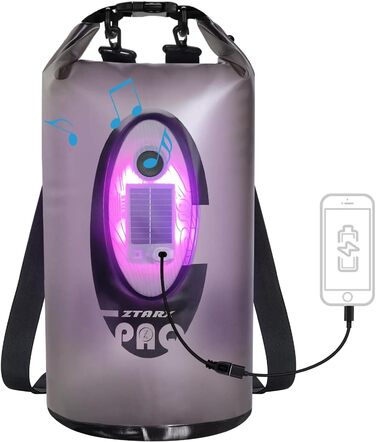 Водонепроникний рюкзак-мішок Dry Bag 20 л із Bluetooth-колонкою для каякінгу, туризму, човна, рафтингу