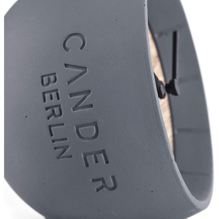 Cander Berlin MNU 6712 Безшумний настільний годинник з бетону і дерева, 12 см, стильний годинник-куля