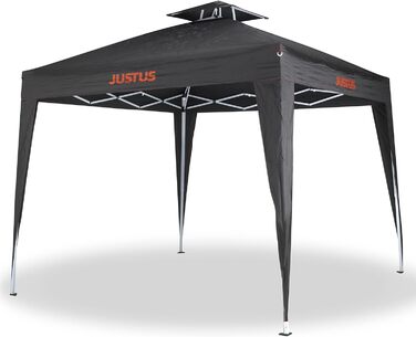 JUSTUS павільйон для гриля, складаний садовий навіс, поліестер, 250x250x260 см, чорний