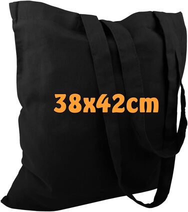 Набір з 10 бавовняних еко-сумок 38x42 см, без принта, з довгими ручками, для розпису, сертифікат OEKO-TEX 100