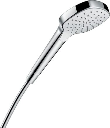 Душова лійка hansgrohe Croma Select E EcoSmart 9 л/хв, 3 режими, квадратна 110x110 мм, антикальк, біла/хром