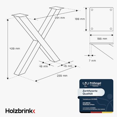 Ніжка столу HOLZBRINK металева біла Х-подібна форма 40x43 см