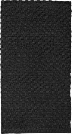 Кухонні рушники Cotton Craft 12 шт, вафельне плетіння, 40,6×71,1 см, чорні, 420 г/м², 2-шарова бавовна, високої поглинаючої здатності, без ворсу