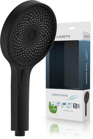 Душова лійка SCHÜTTE SAMOA RAIN, 3 режими, 300 форсунок, антикальк, м'який струмінь, біла/чорна