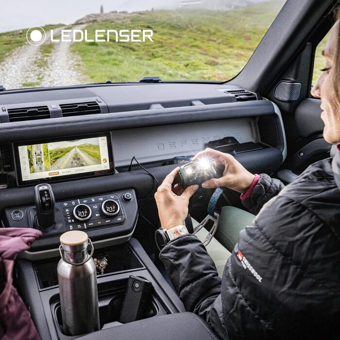 Ліхтарик налобний Ledlenser HF8R Core, 1600 люмен, водонепроникний, з червоним світлом, акумуляторний, для туризму, Teal Green