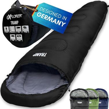 Спальний мішок EXPLORER Tramp -9°C до +9°C, 3 сезони, мумія, легкий, для дорослих, 1300г, 230x80x55см, комбінований, для туризму, кемпінгу, подорожей