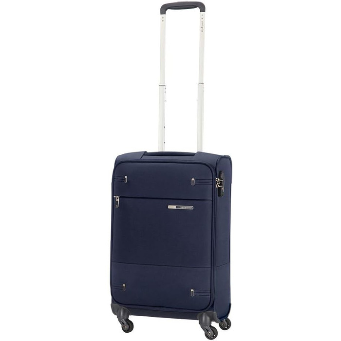 Середня розширювана валіза Samsonite Base Boost Spinner 66 см, 67,5/73,5 л, чорна/синя, на 4 колесах