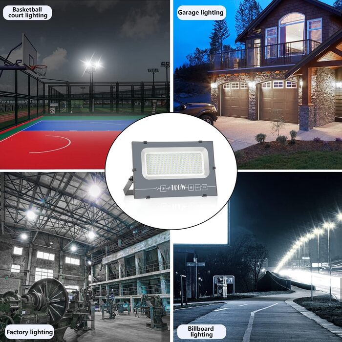 LED прожектор для вулиці IP65 водонепроникний, 600W, 30000Лм, холодне біле світло, для двору, саду, гаража, майстерні