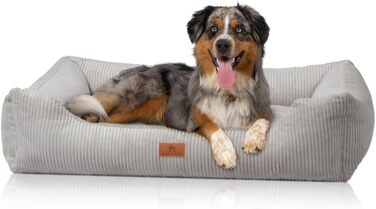 Лежак для собак Knuffelwuff Olivia XL 105x75 см, світло-сірий, знімний та праний чохол, кордовий матеріал, для великих, середніх і малих порід