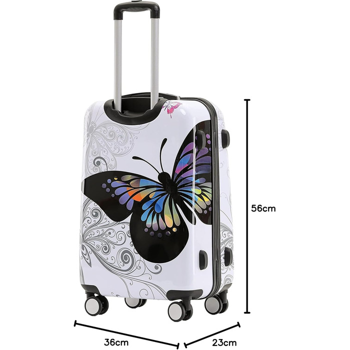Валізи BEIBYE з полікарбонату, жорсткий корпус, набір XL-L-M-Beautycase, дорожній чемодан на колесах з TSA-замком