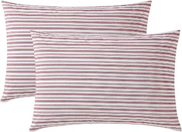 Комплект наволочок Nautica Coleridge Stripe Red, 2 шт., бавовняний перкаль, для ліжка 50,8x76,2 см, стильний декор для дому
