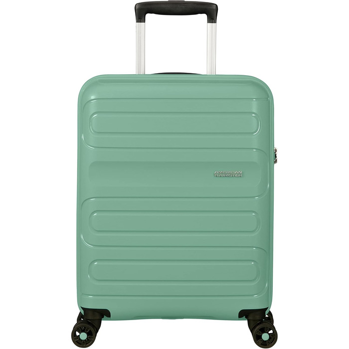 Валіза American Tourister Sunside Spinner 55 см, 35 л, чорна/зелена, легка дорожня валіза на 4 колесах