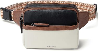 Жіноча маленька бананка Bauchtasche, крос-боді сумка з PU шкіри, водонепроникна, захист від крадіжок, бежева з чорним, для спорту, подорожей та велоспорту