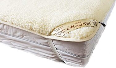 Наматрацник з овечої вовни Merino Wende, 100% меринос, WOOLMARK, 90x200 см