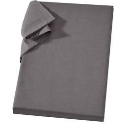 Простирадло Carpe Sonno Linon без гумки 150x250 см, антрацит, 100% бавовна – універсальна тканина для дому, покривало на диван, скатертина, темно-сіре лляне простирадло