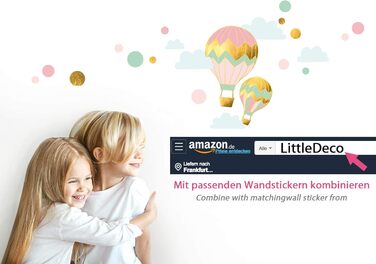 Декоративні настінні наклейки Little Deco для дитячої кімнати дівчинки — Місяць, хмари й зірки, XL 99x51 см, самоклеючі вінілові стікери для стін, DL268