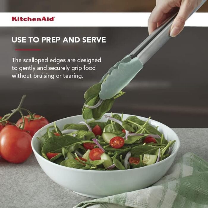 Кухонні щипці KitchenAid з силікону та нержавіючої сталі, 30,5 см, пісташкові