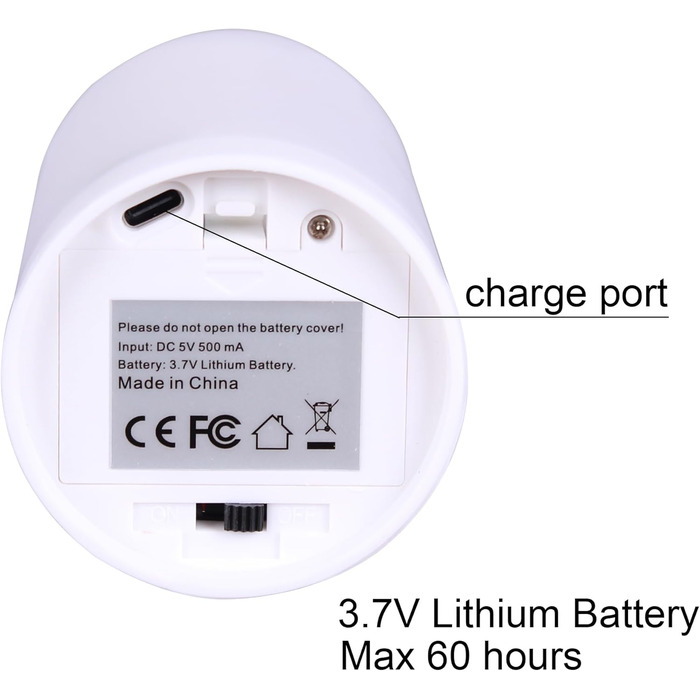 WRalwaysLX LED-колона з пультом, акумуляторна, USB Type-C, змінний колір, 3 шт, 10,2×12,7 см