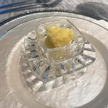 Скляна маслянка Frcctre, набір з 2 маленьких скляних маслянок з куполоподібною кришкою і ручкою, прозора декоративна кришталева маслянка-міні для сервірування масла