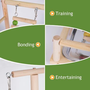 Ігровий стенд для папуг Parrot Playstand, дерев'яний майданчик для птахів, стенд для клітки хвилястого папуги та корелли, 37x26x44 см