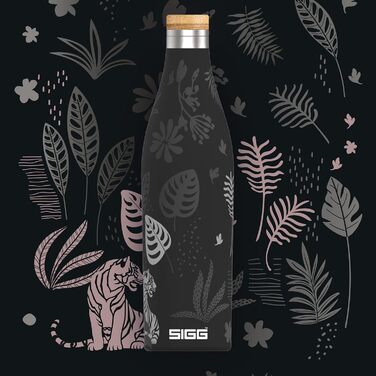 Термос-бутилка SIGG Meridian 0,5 л, нержавіюча сталь 18/8, бамбукова кришка, герметична, BPA-free, для води, Sumatra Tiger