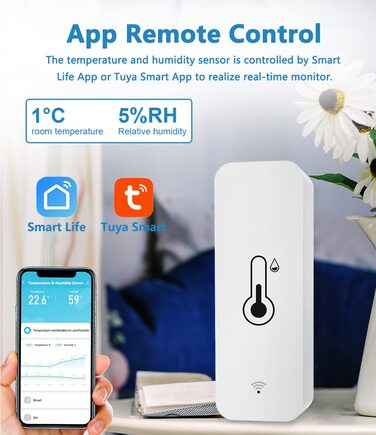 Wi-Fi смарт термометр-гігрометр, цифровий датчик температури та вологості для приміщень, з керуванням через додаток, сумісний з Alexa/Google Home, комплект 4 шт. Для теплиць, підвалів, дому.