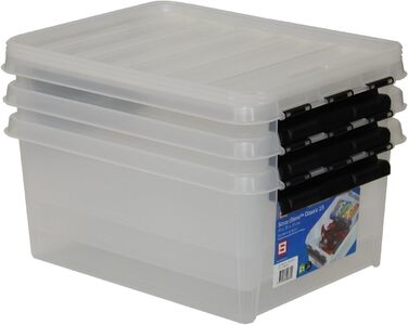 Набір контейнерів SmartStore Classic 15, 3 шт, 14 л, прозорі пластикові з кришками для зберігання