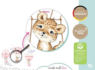 Настінний набір наклейок Little Deco для дитячої кімнати – тварини, повітряна куля, квіти, декор для стін, кімнати для дівчаток, DL658-4, розмір М (79x51 см)