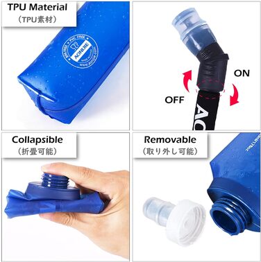 М'яка спортивна пляшка TRIWONDER TPU, складна, BPA-Free, для рюкзака та велосипеда