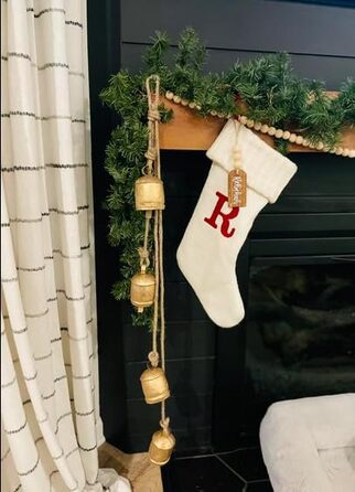 Вінтажний дзвін Shabby Chic із металу — підвісна новорічна декоративна корова, велика ручна робота, рустикальна дзвіночна прикраса для ялинки, настінний декор, вітровий дзвін, для дому