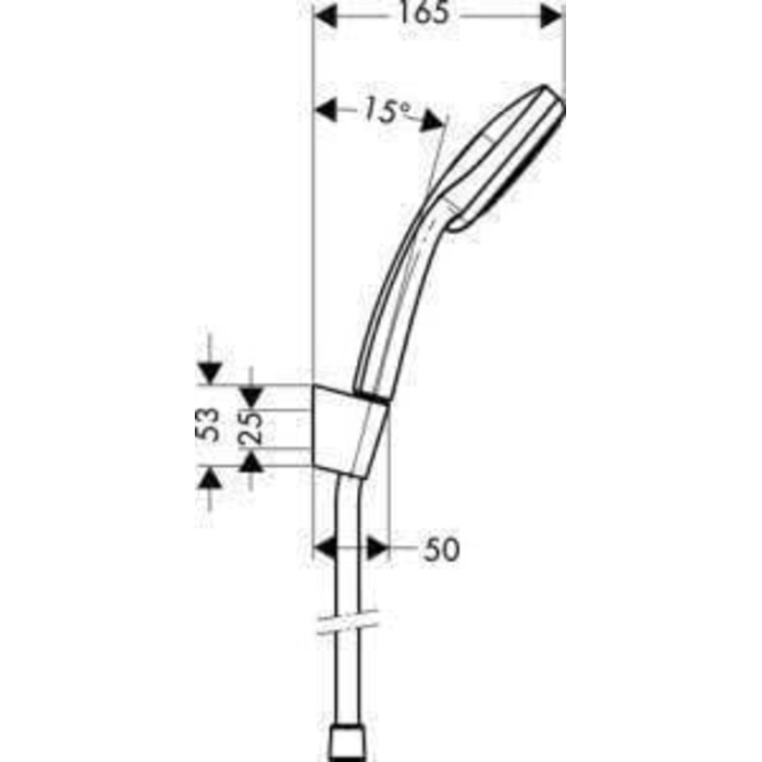 Душова лійка hansgrohe Croma 100 з тримачем, 4 режими, хром, набір із шлангом 1,6 м