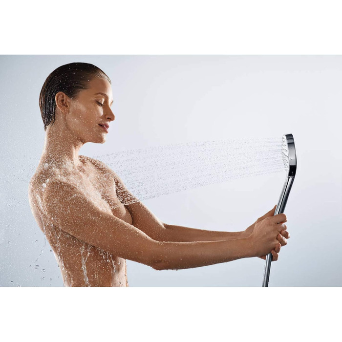 Душова лійка hansgrohe Croma Select E, водозберігаюча, 3 режими струменя, антивапняна, біла/хром