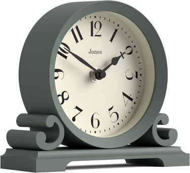Настільний годинник JONES CLOCKS Saloon, класичний подвійний дизайн, зелений, для столу, полиці або тумби, сучасний стиль