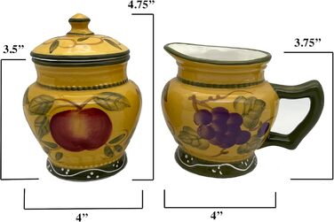 Делюкс набір цукорниця та молочник Tuscan Collection, ручний розпис ACK