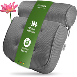 Подушка для ванни SilverRack MEDIUM-WEICH сіра 3D, ергономічна, з присосками, аксесуар для ванни