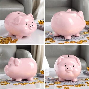 Керамічна скарбничка-свинка Pig World для дітей і дорослих, подарунок, дитячий декор, сувенір, рожева