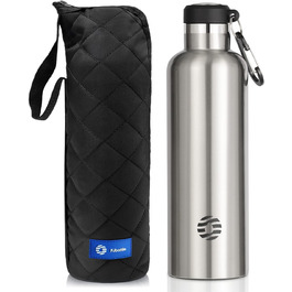 Термос-пляшка FEIJIAN FJbottle 316 із нержавіючої сталі, вакуумна, 750 мл, із карабіном, BPA-free, герметична пляшка для спорту, роботи та подорожей