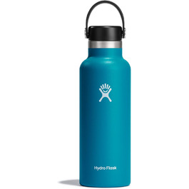 Гідрофляга HYDRO FLASK 532 мл – вакуумна пляшка з нержавіючої сталі для води, спортивна термобутилка з герметичною кришкою та ремінцем, широкий отвір, підходить для посудомийки, Laguna