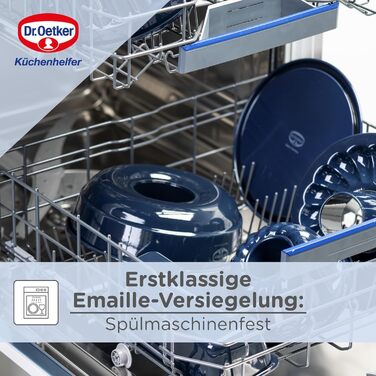 Форма для випікання хліба та кексів Dr. Oetker 30 см, емальована, міцна, стійка до подряпин, синя, для соковитої випічки