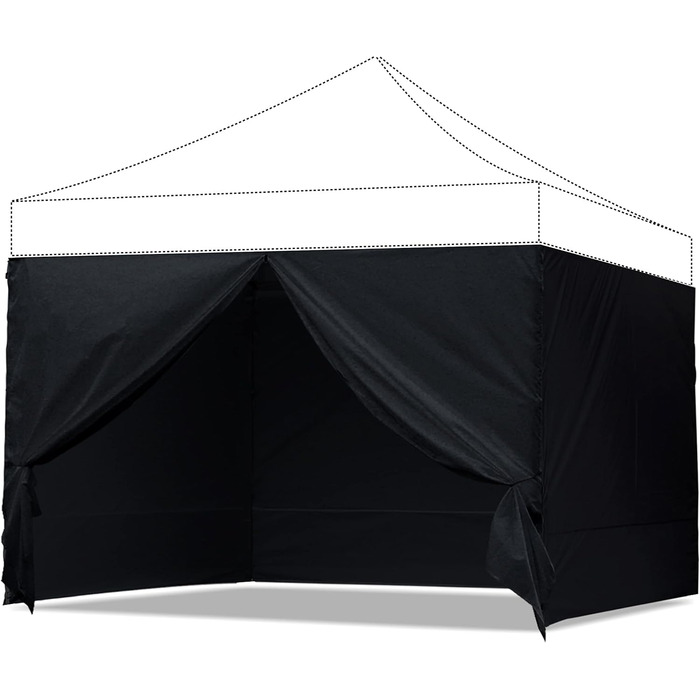 Сонцезахисна стінка ABCCANOPY 3x3 м, 4 шт, чорна, для павільйону