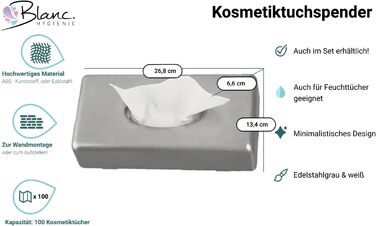 Диспенсер для косметичних і вологих серветок Blanc HYGIENIC Futura, настінний, нержавіюча сталь, 100 аркушів