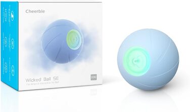 Інтерактивна іграшка для собак Wicked Ball, саморухомий м'яч з LED підсвіткою, 3 режими, синій
