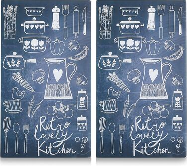 Скляні плити для плити та нарізання Zeller Lovely Kitchen, декоративні, 30x52 см, 2 шт.