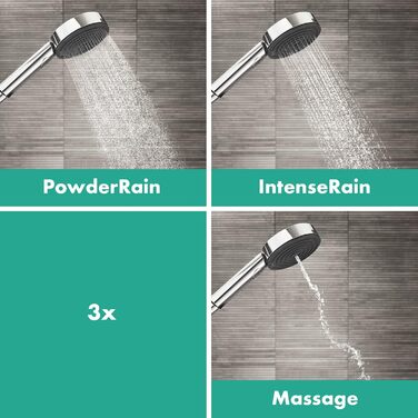Душовий набір hansgrohe Pulsify Select S, кругла лійка з 3 режимами (PowderRain), тримачем і шлангом 1,25 м, хром