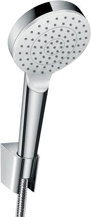 Набір тримача для душу hansgrohe Crometta з лійкою, шлангом 1,6 м, 2 режими, водозбереження, білий/хром